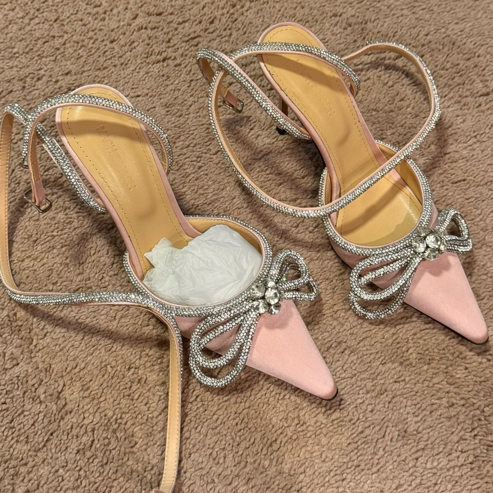 COPY - Mach & mach pink double Bow 110 heels 37